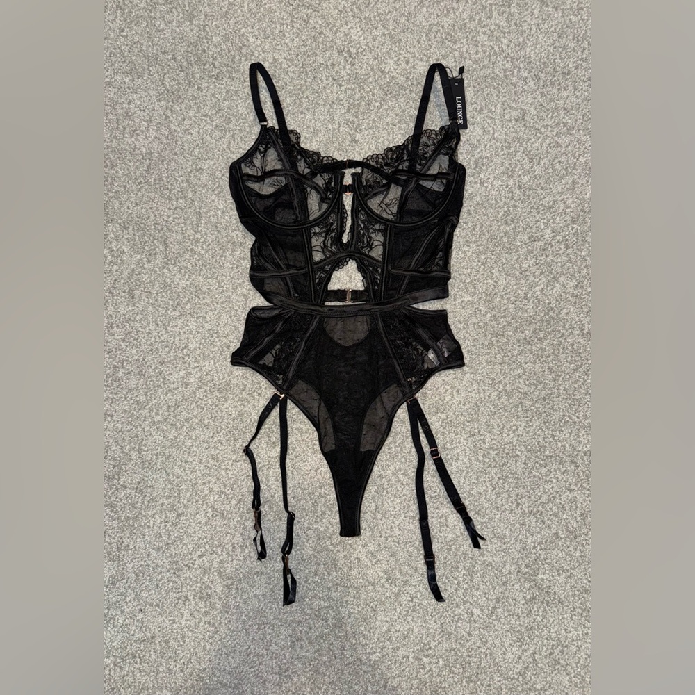 Lounge Priya Sheer Mesh Bodysuit - Size Small